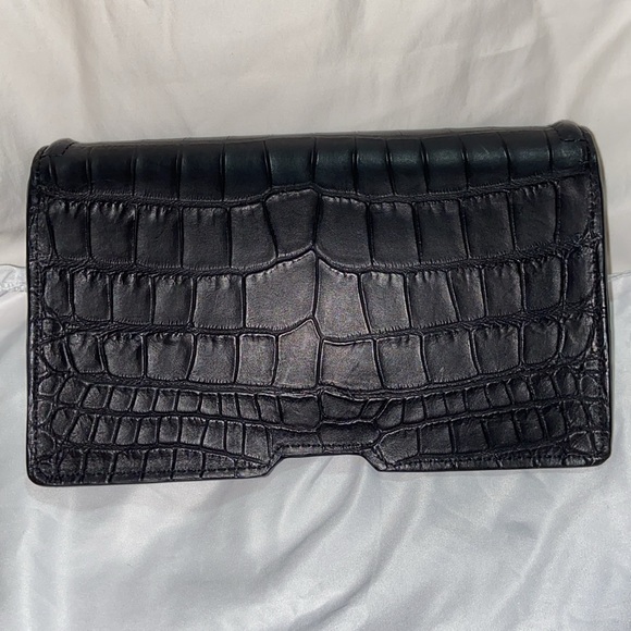Like new Alexander Wang croc embossed leather clutch black